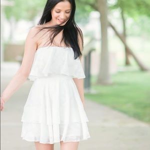 Lulus True Lover Burnout Floral Ruffled Dress